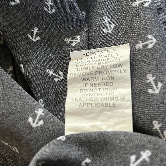 Fried Denim NYC Navy Blue Anchor Print!  Size Medium - Slim Fit - Picture 7 of 7